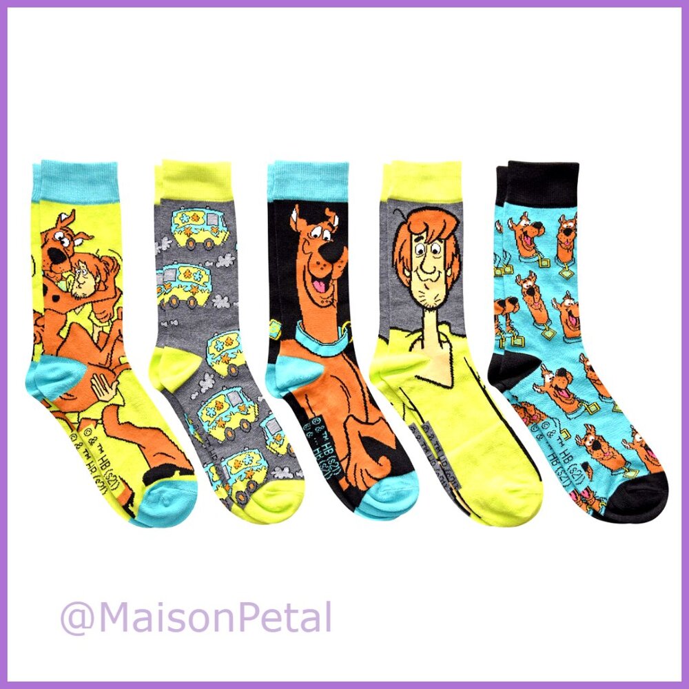 Polycotton Spandex Men's Crew Socks 5-Pair Pack Officially Licensed